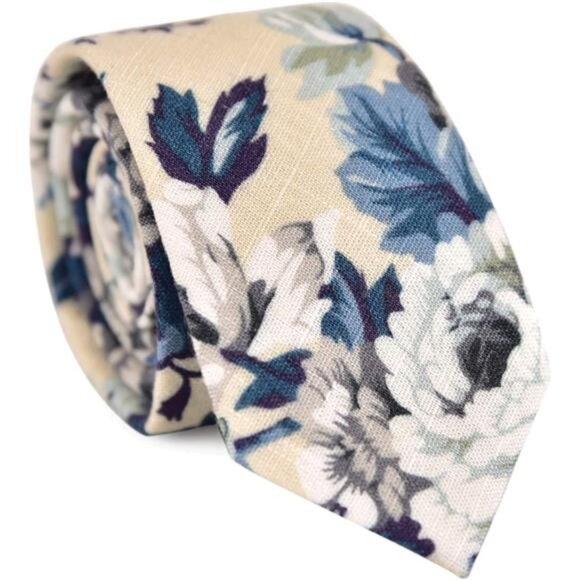 Other - Men's Cotton Printed Floral Tie 2.56" 22